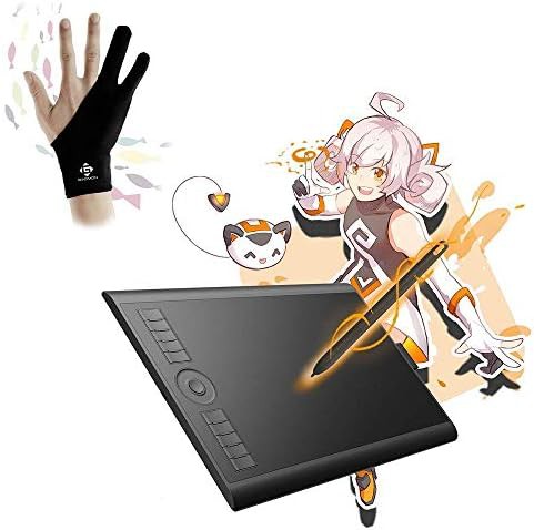 Drawing tablet with two finger glove
