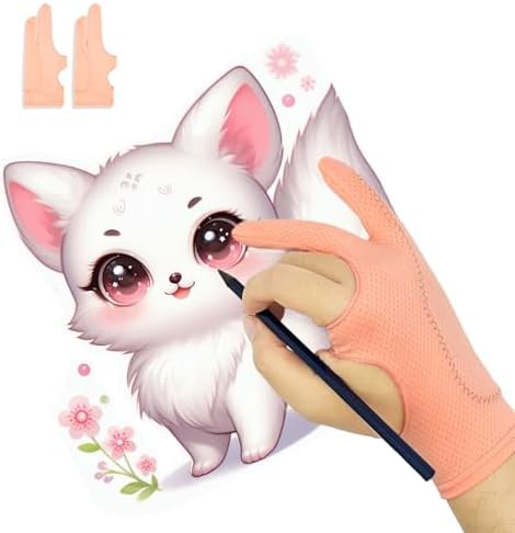 Pink breathable palm rejection artist glove