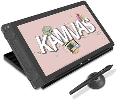 Black 13.3 inch drawing tablet with dual dials