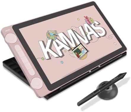 Pink 13.3 inch drawing tablet with dual dials