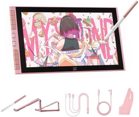 Pink drawing monitor with fully laminated screen