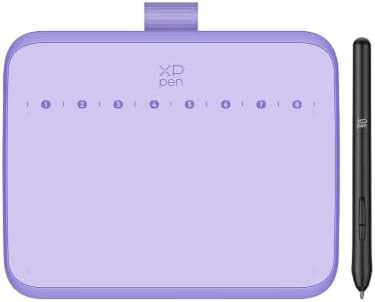 Purple drawing tablet with tilt support